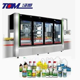 구입하다 100ml-1000ml 완전 자동 유연 농약 병 채우기, 포장 및 포장 기계 라인 온라인 제조
